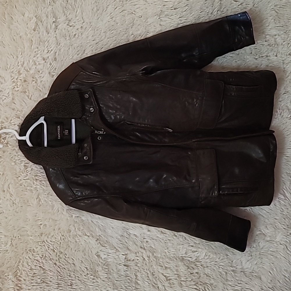 Danier, Mens,  Dark Brown Leather Military Jacket
